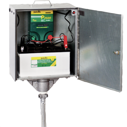 P2500, multifunctionele schrikdapparaat230V/ 12V met veiligheidsbox en aardpen