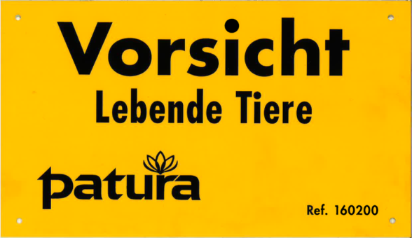 Warnschild "Vorsicht lebende Tiere