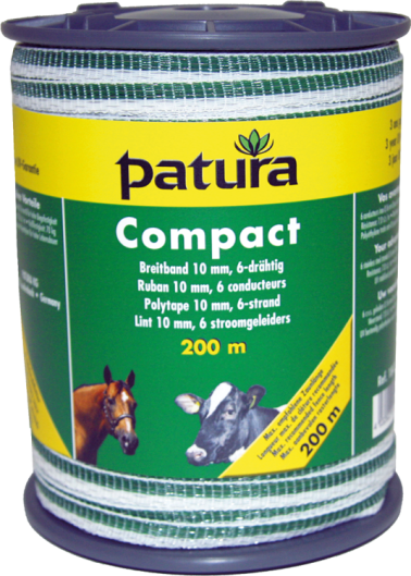Compact lint 20mm, wit/groen, 400m rol