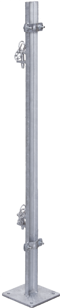 Paal l=1,35 m, met bodemplaat termontage van voerhekken aan panelen