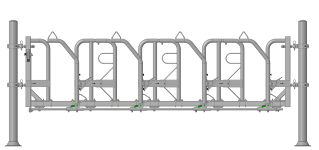 Zweeds voerhek modular StierenMontagelengte 2,91 m, 3 voederplaats
incl. bevestigingsmateriaal