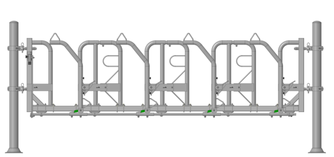 Zweeds voerhek modular, 8 plaatsenMontagelengte 6,23 m
incl. bevestigingsmateriaal