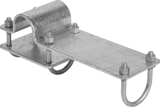 Kruisklem schoftbuis 60x48mmvoor montage op Ligboxbeugel
met 3 beugelschroefen voor buis 60,3 mm