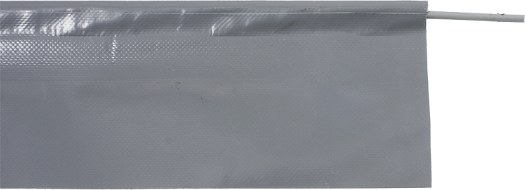 Bodemafsluitlip met keder-koordhoogte 51 cm, kleur grijs, per meter