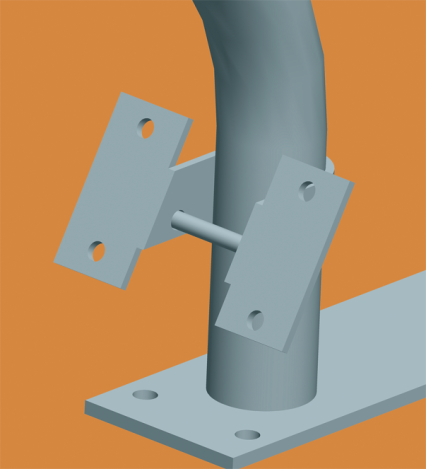 Knieplaathouder montagewinkel, verzinkt