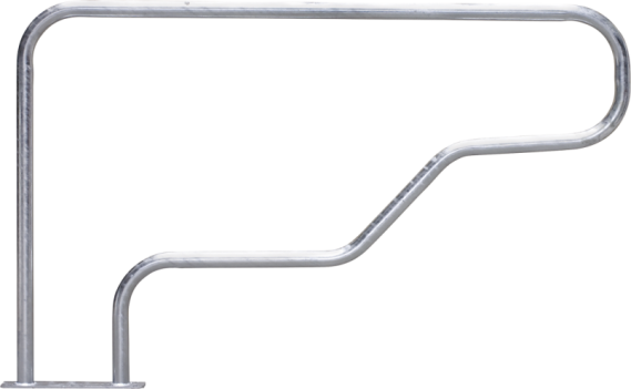 Ligboxbeugel Classic, D = 60,3 mm, metbodemplaat, L = 1,80 m, H = 1,15 m